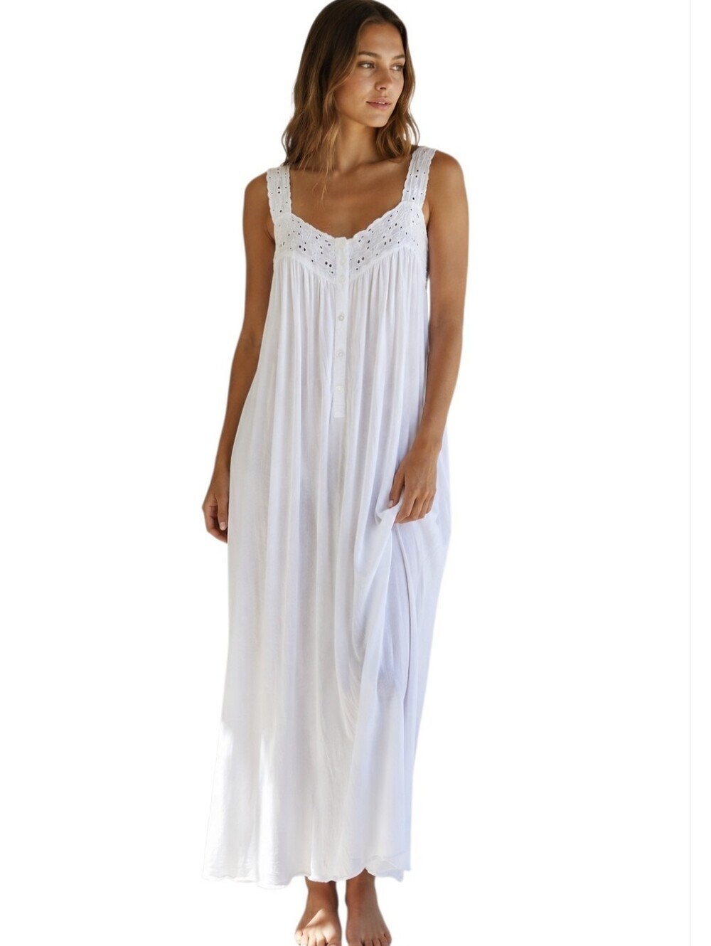 Uluwatu Handmade Balinese Lace Maxi Dress Women Large White